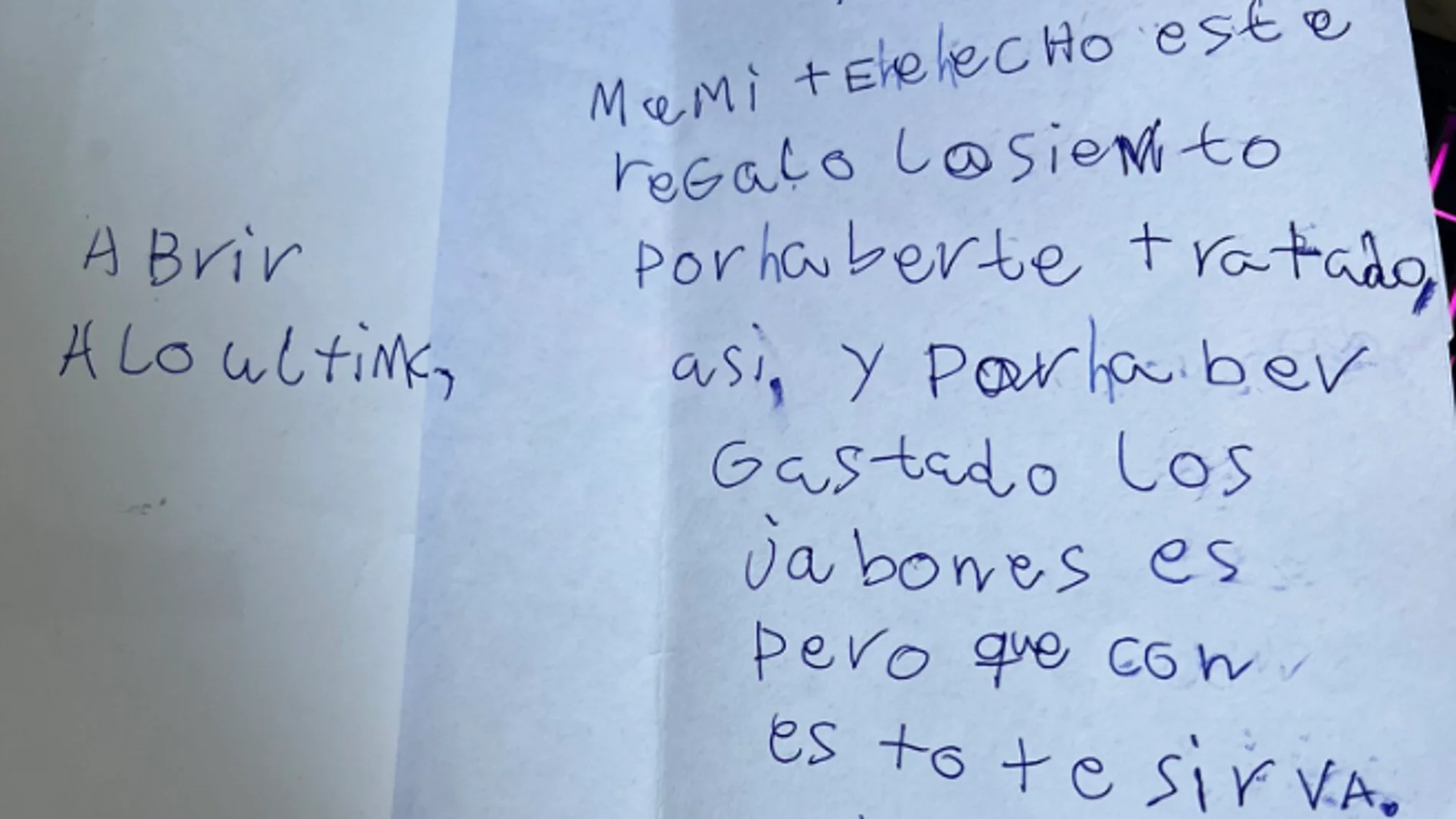 Carta de disculpas de un niño a su madre