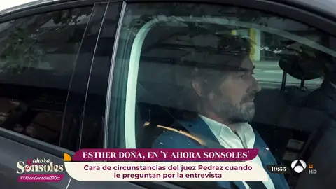 Cara de circunstancia del juez Pedraz ante la entrevista de Esther Doña Cara de circunstancia del juez Pedraz ante la entrevista de Esther Doña