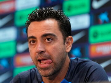 Xavi Hernández durante la rueda de prensa de este viernes