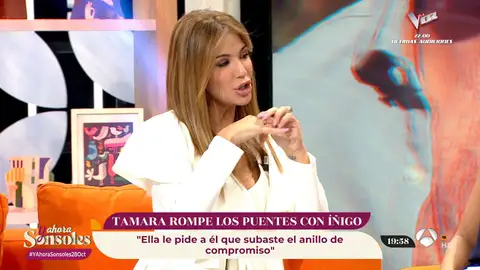 La historia del anillo de Tamara Gorro En Y ahora Sonsoles