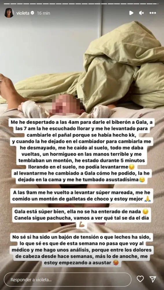 Captura de Instagram Violeta Mangrilán