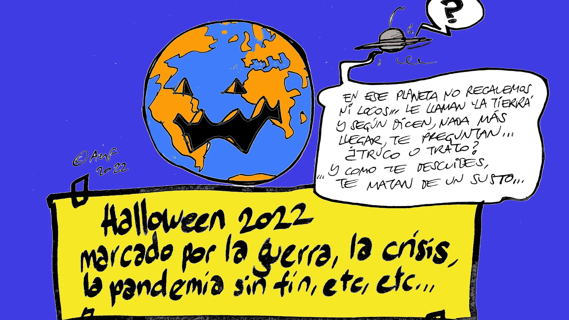 Un Halloween marcado por la desgracia, en la viñeta gráfica de Alfredo Boto-Hervás