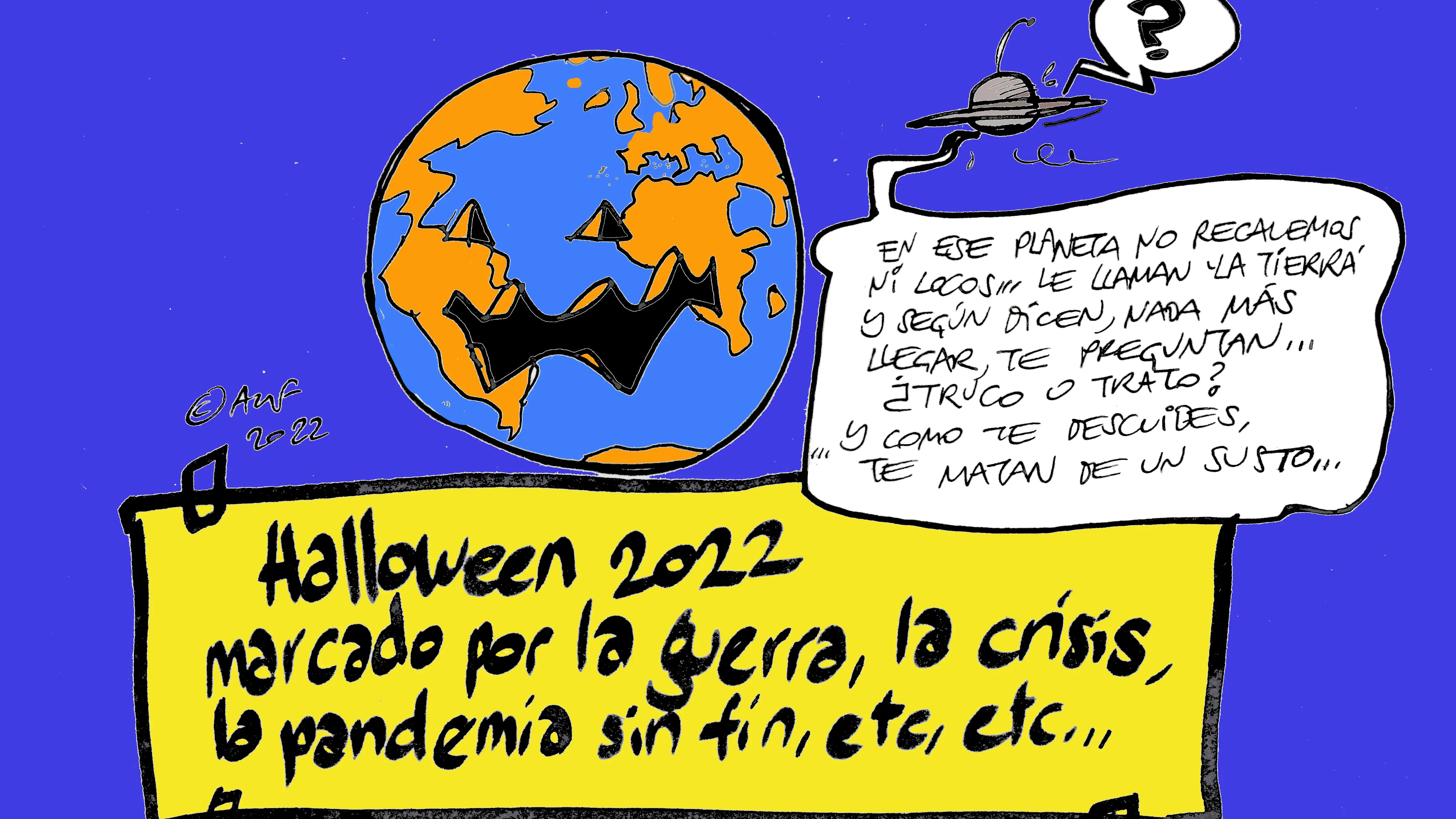 Un Halloween marcado por la desgracia, en la vi&ntilde;eta gr&aacute;fica de Alfredo Boto-Herv&aacute;s