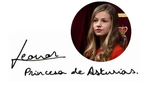 La firma de la princesa Leonor La firma de la princesa Leonor