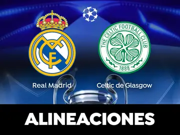 Alineación del Real Madrid hoy contra el Celtic de Glasgow en el partido de Champions League Alineación del Real Madrid hoy contra el Celtic de Glasgow en el partido de Champions League