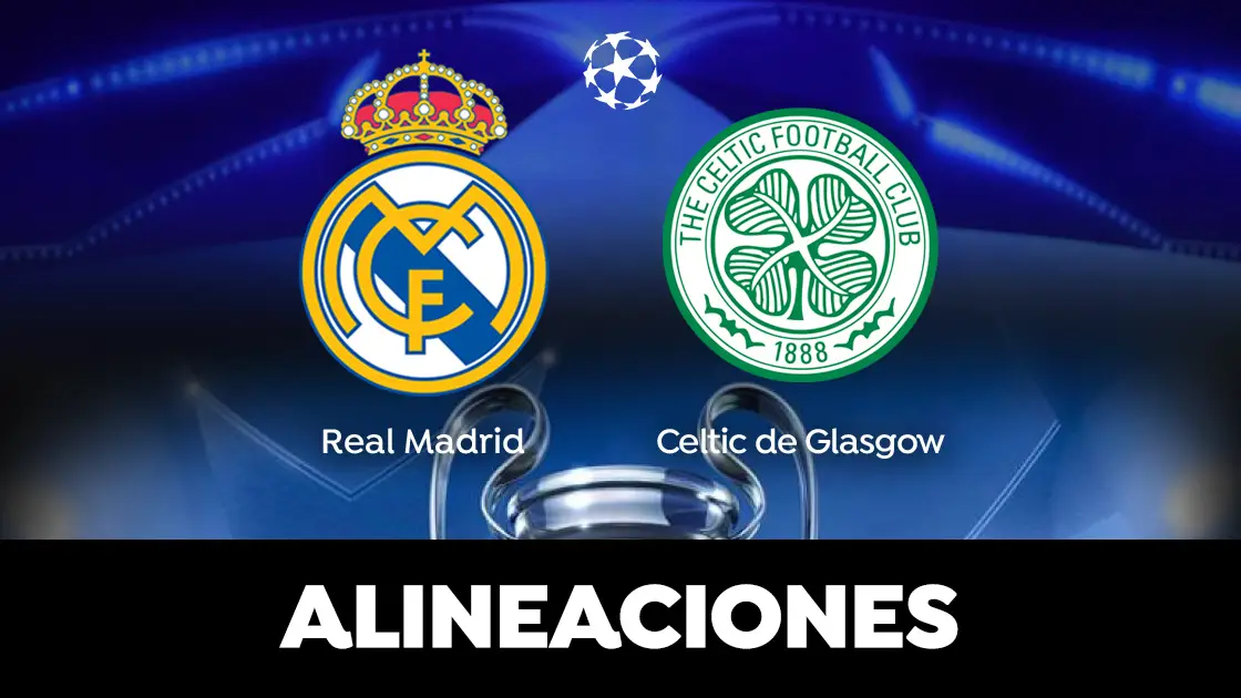Alineaci&oacute;n del Real Madrid hoy contra el Celtic de Glasgow en el partido de Champions League