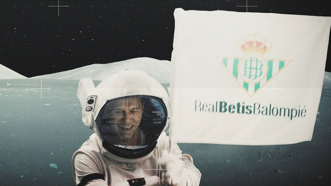 Joaqu&iacute;n cumple su sue&ntilde;o y planta la bandera del Betis en la Luna
