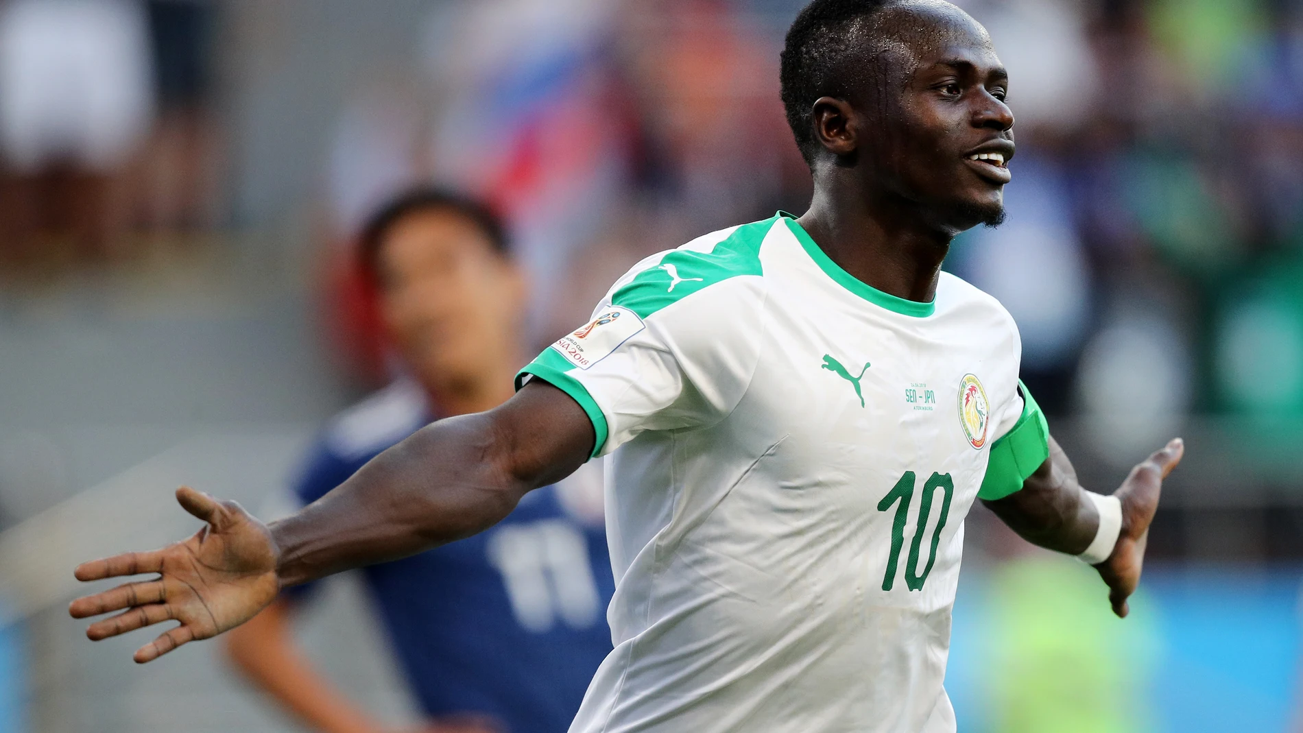 Sadio Mane celebrando un gol con la selección de Senegal