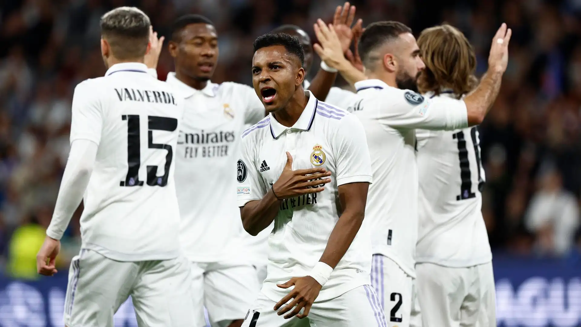 Rodrygo celebra su gol de penalti Rodrygo celebra su gol de penalti