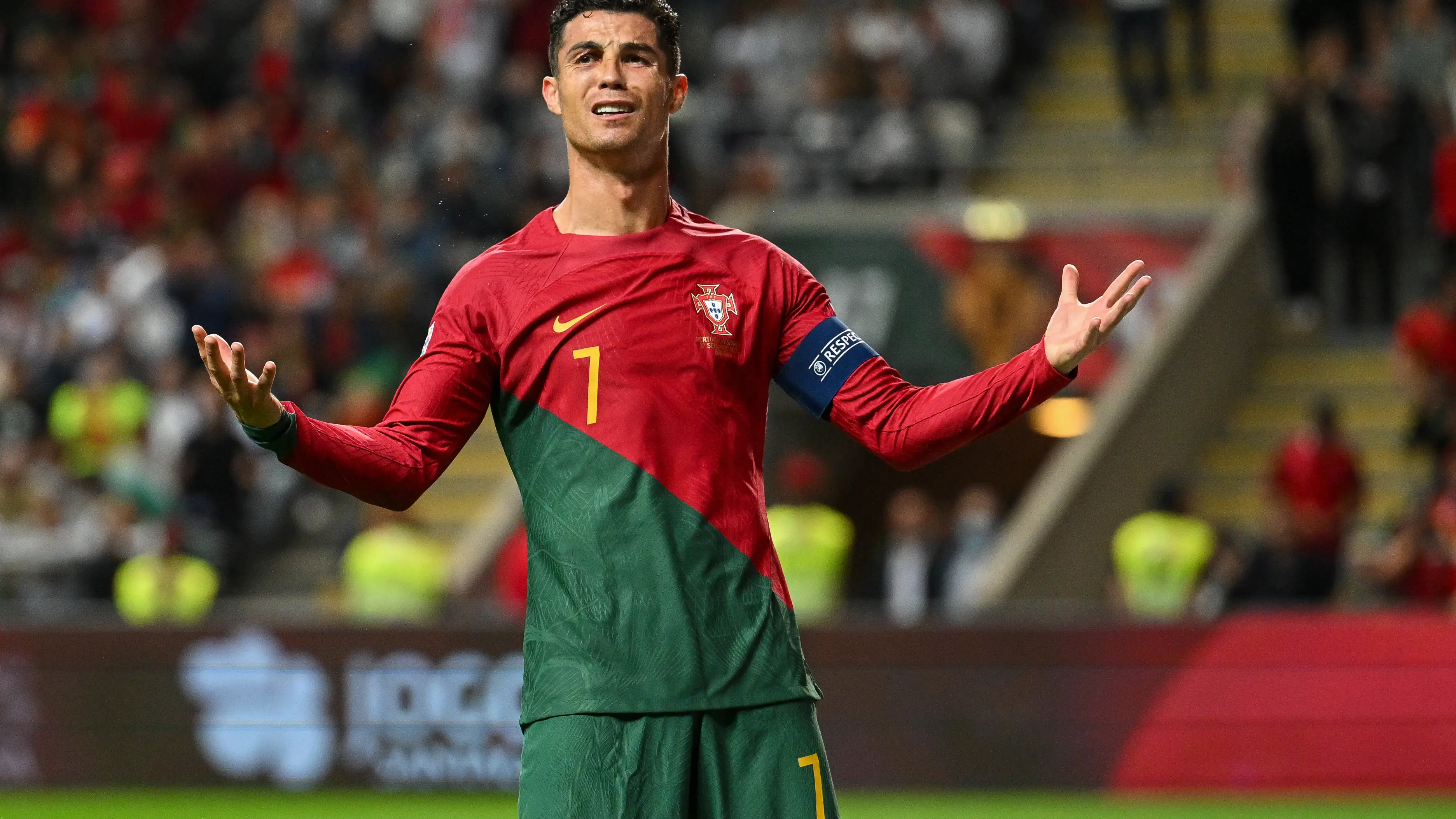 Cristiano Ronaldo durante un partido con Portugal