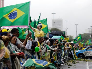 Manifestantes en Brasil