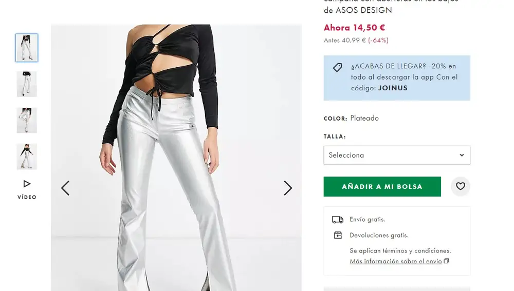 Pantalón plateado