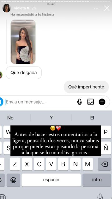Violeta Mangriñán comparte el "impertinente" mensaje de una usuaria