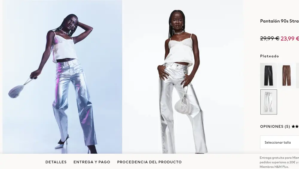 Pantalón plateado