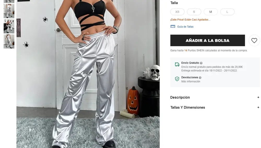 Pantalón plateado