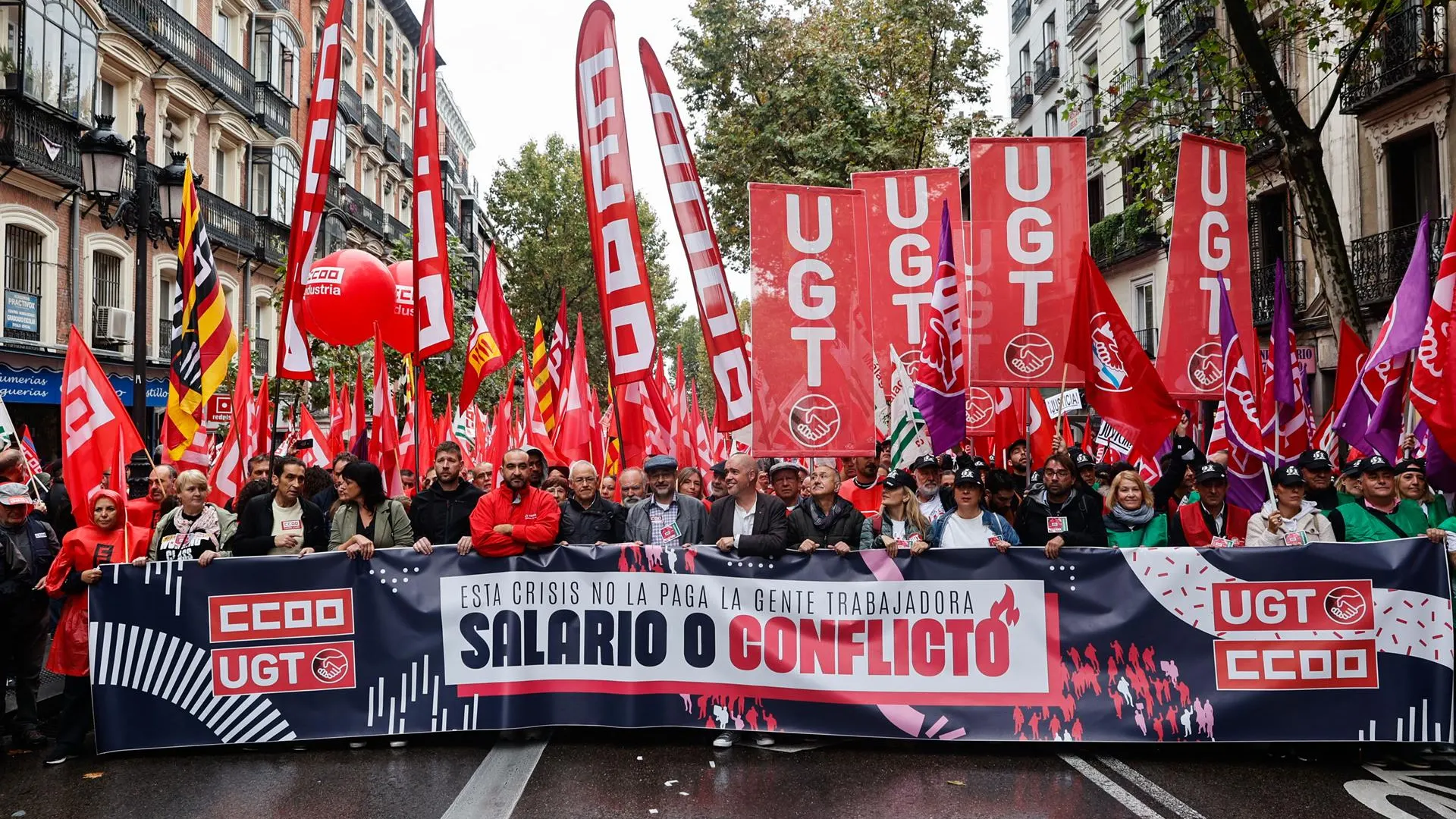 La manifestaci&oacute;n de los sindicatos en Madrid 