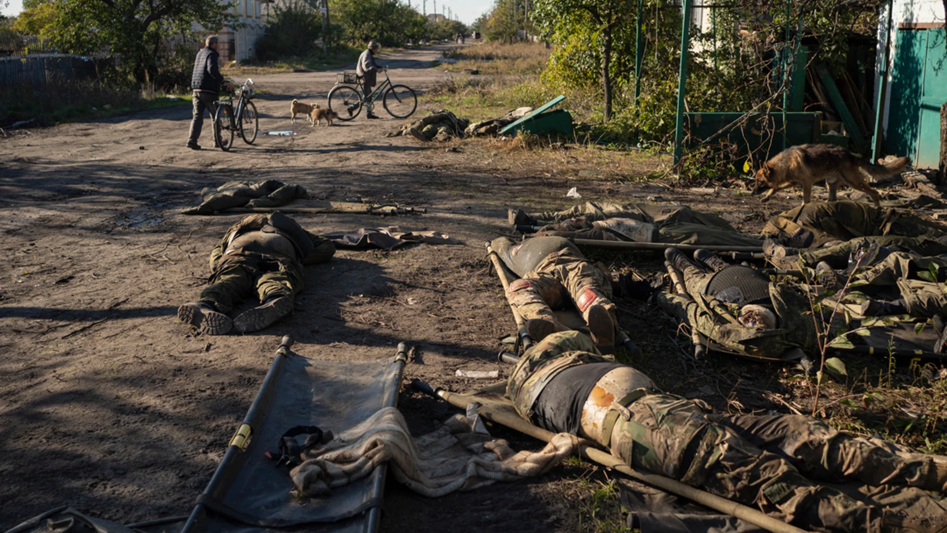 Imagen de soldados rusos muertos en combate en Ucrania 