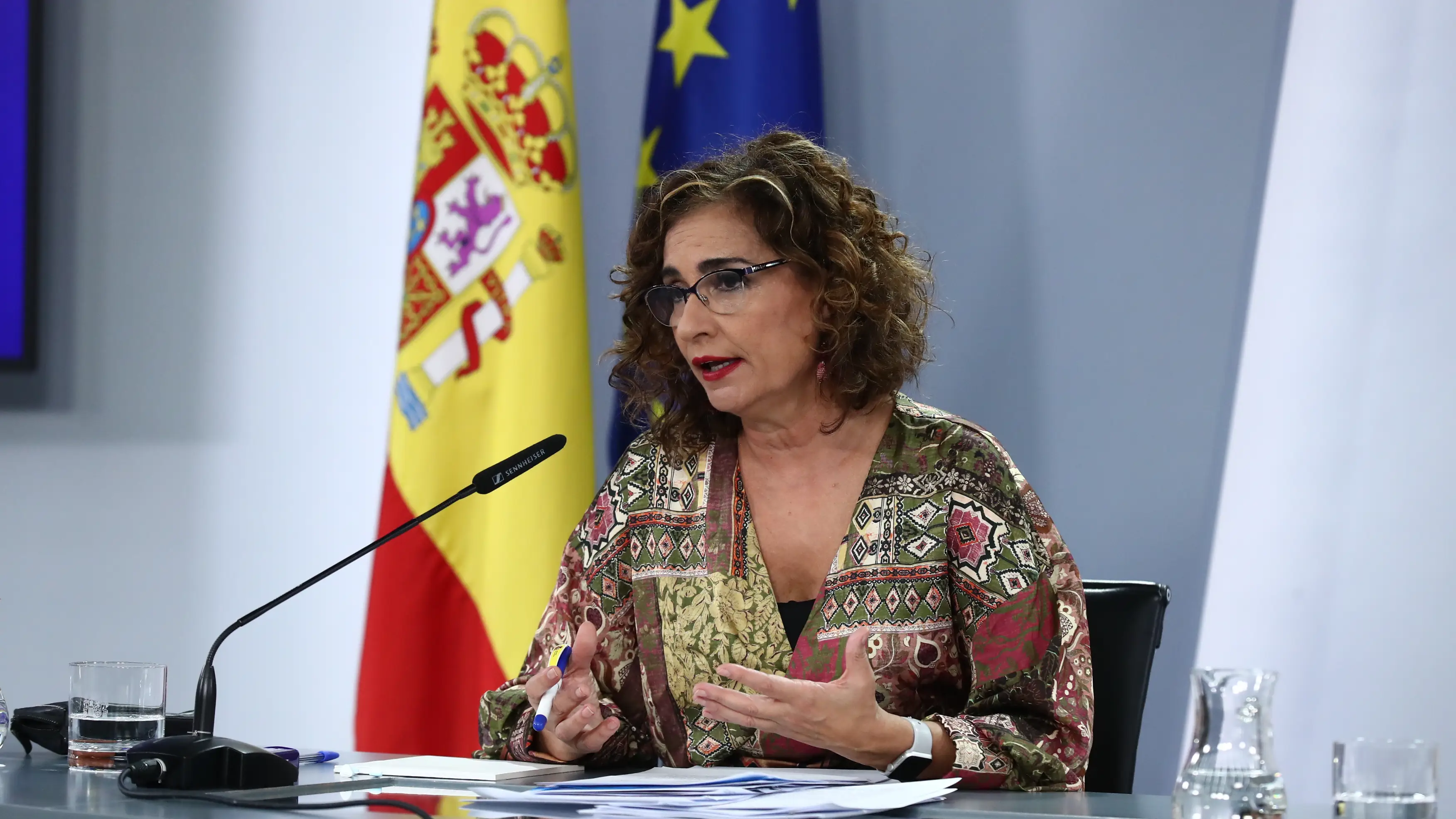 La ministra de Hacienda y Función Pública, María Jesús Montero, durante la presentación del proyecto de ley sobre los grupos de presión La ministra de Hacienda y Función Pública, María Jesús Montero, durante la presentación del proyecto de ley sobre los grupos de presión