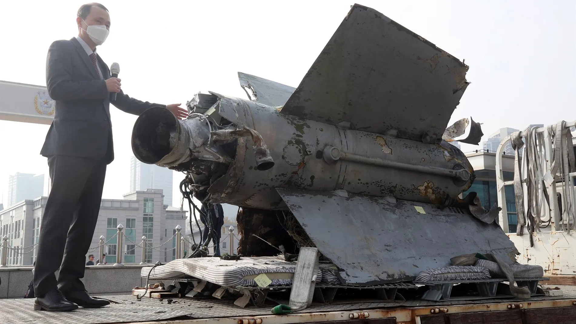 Imagen de un misil norcoreano recuperado por Corea del Sur