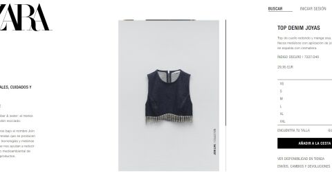 Top denim flecos joya