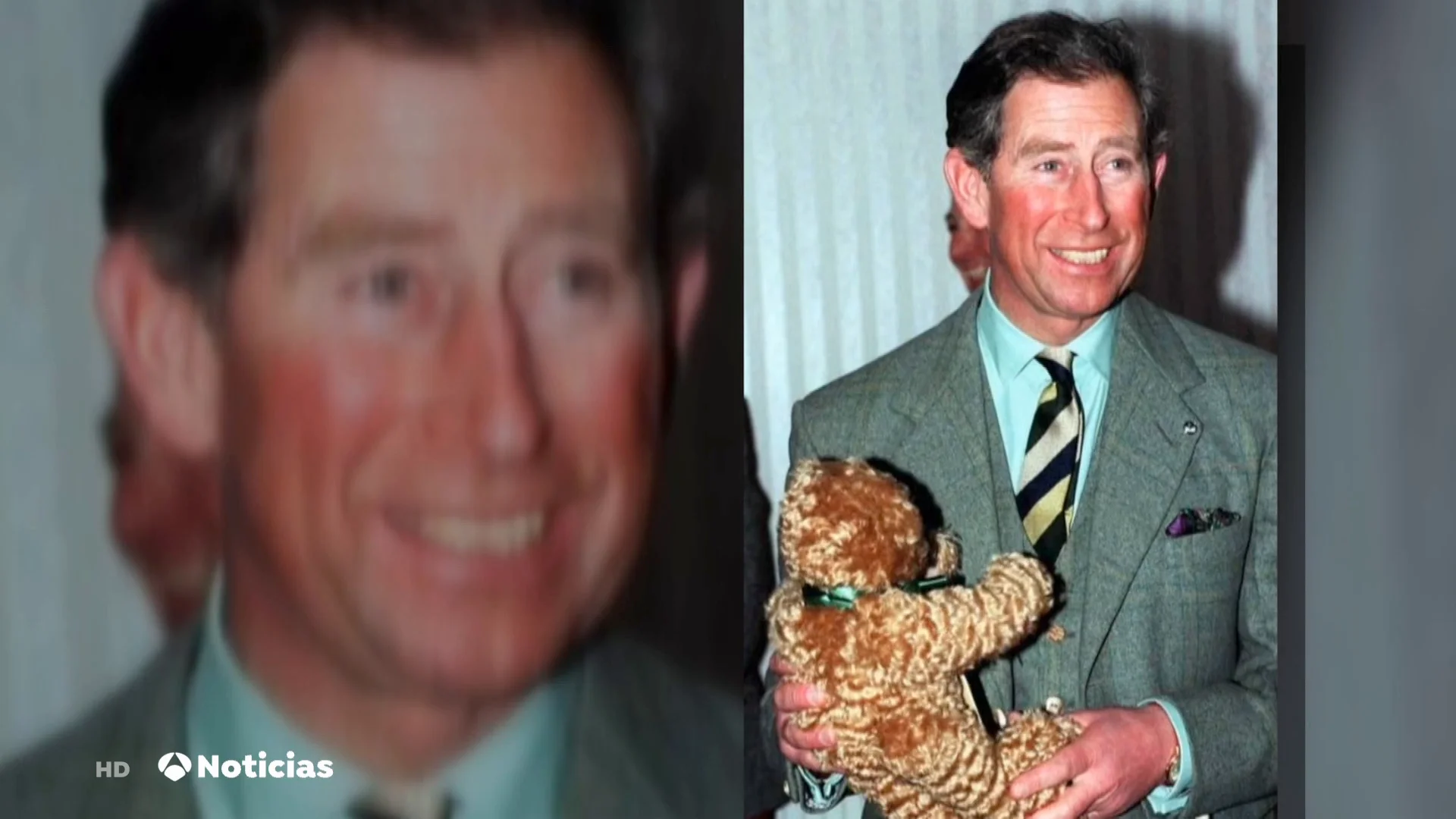 El rey Carlos III con el oso de peluche que le acompa&ntilde;a desde la infancia