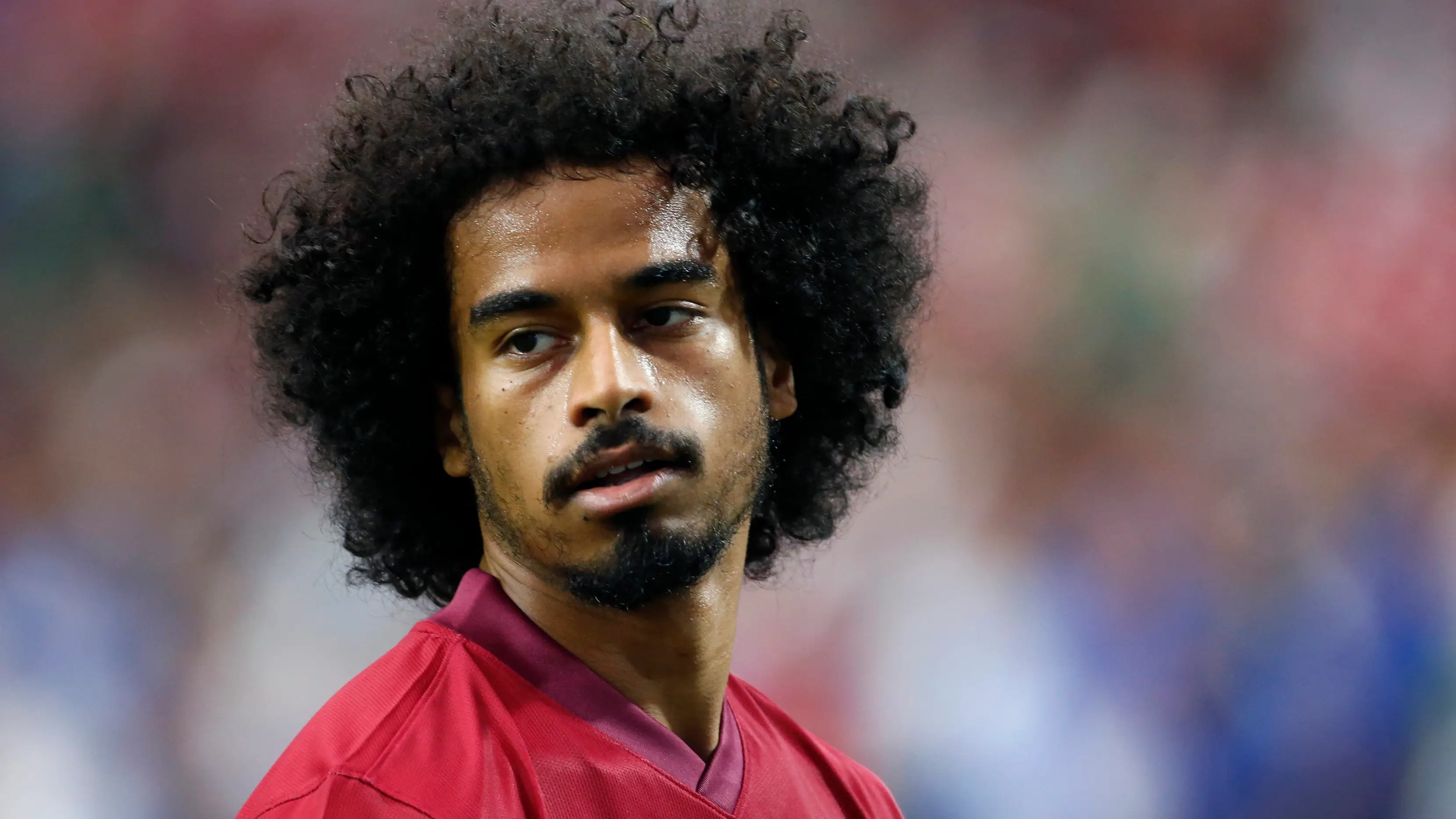 Akram Afif, jugador de Qatar, en un partido con la selección Akram Afif, jugador de Qatar, en un partido con la selección