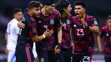 La selección de México celebrando un gol La selección de México celebrando un gol
