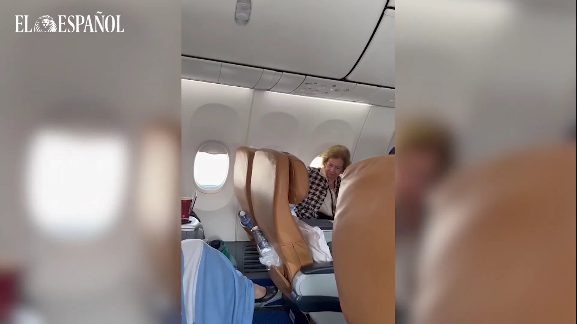 La reina Sofía en un vuelo La reina Sofía en un vuelo