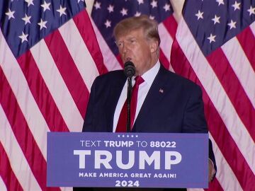 Donald Trump durante la presentación de su candidatura