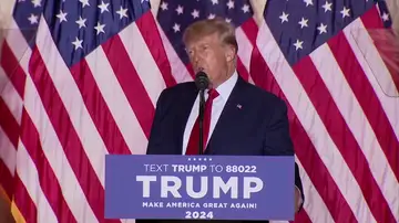 Donald Trump durante la presentación de su candidatura
