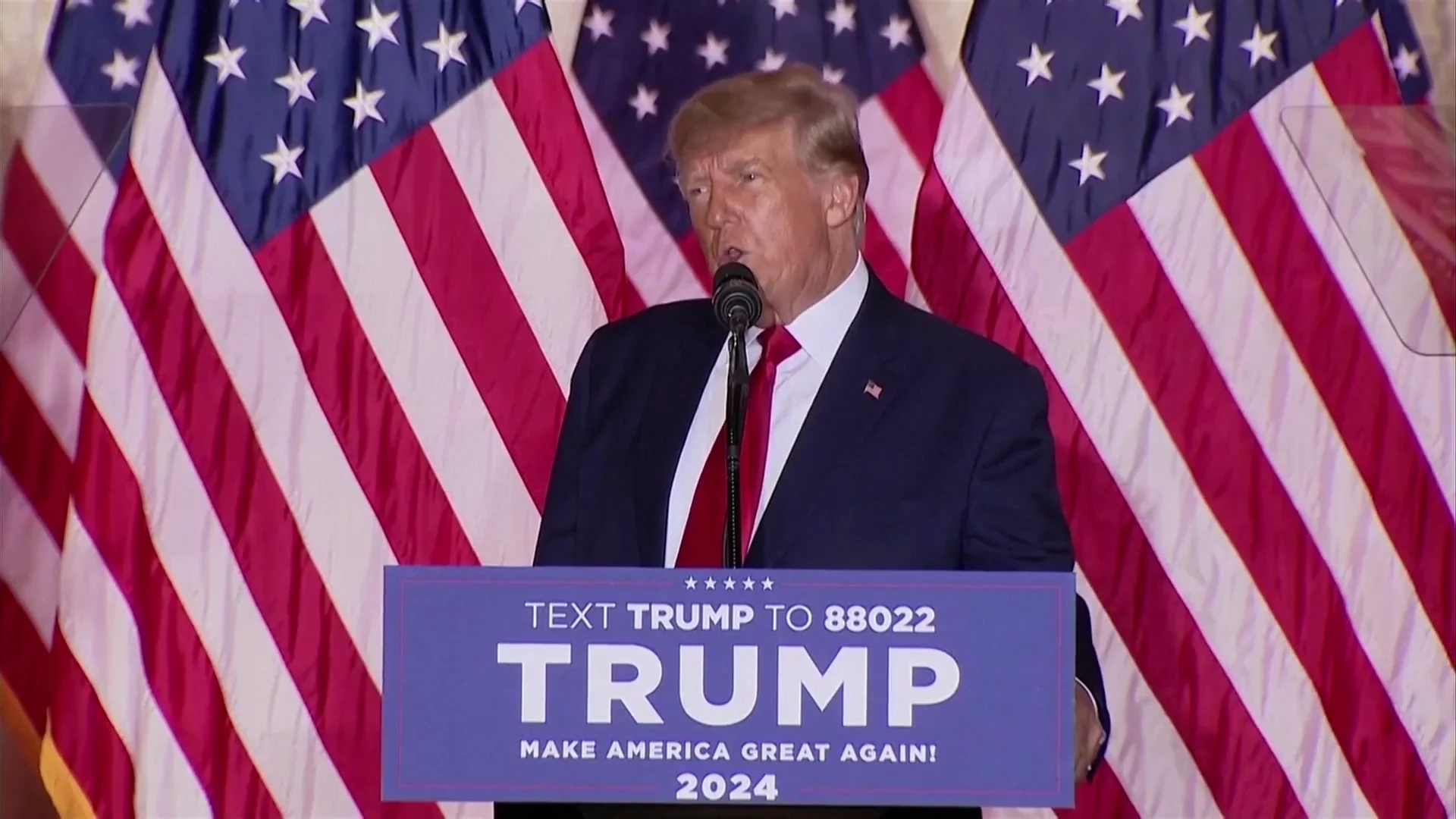 Donald Trump durante la presentación de su candidatura EE.UU