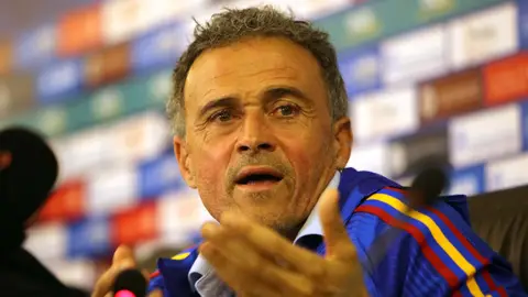 Luis Enrique, en rueda de prensa en Jordania Luis Enrique, en rueda de prensa en Jordania