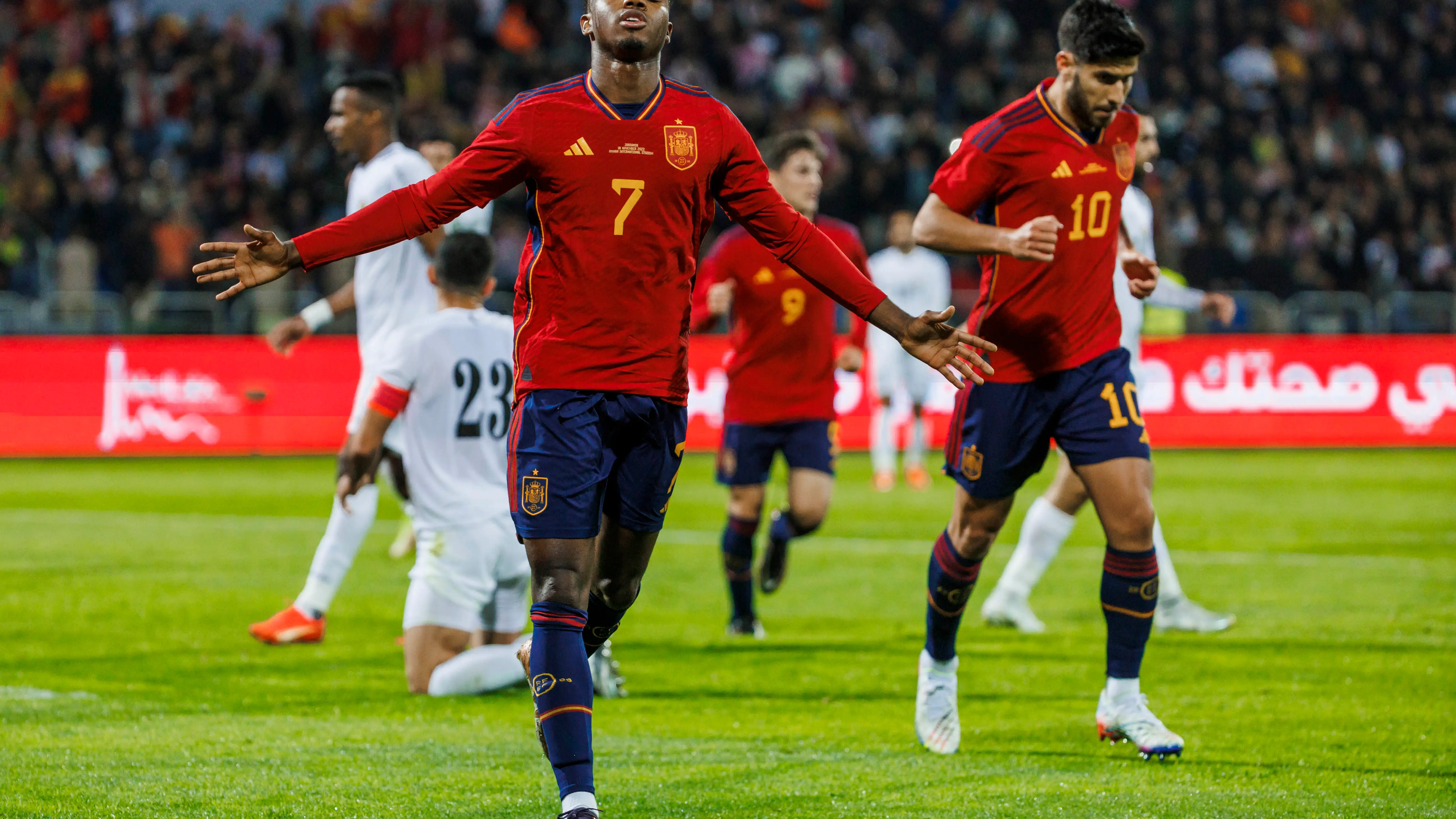 Ansu Fati celebra el 0-1 ante Jordania Ansu Fati celebra el 0-1 ante Jordania
