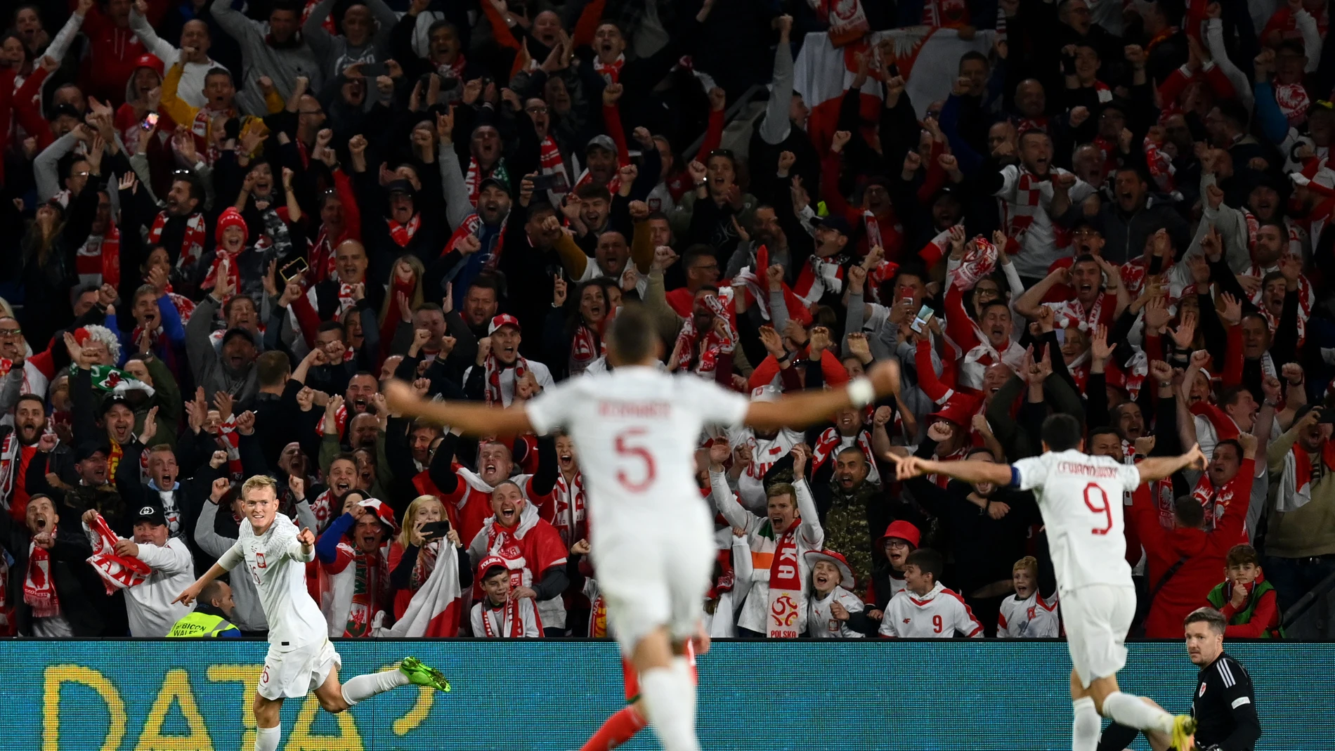La selección de Polonia celebrando un gol 