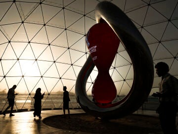 Ecultura instalada en el Muelle de Pescadores de La Corniche, en Doha