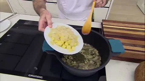 Mezclar con las patatas Mezclar con las patatas