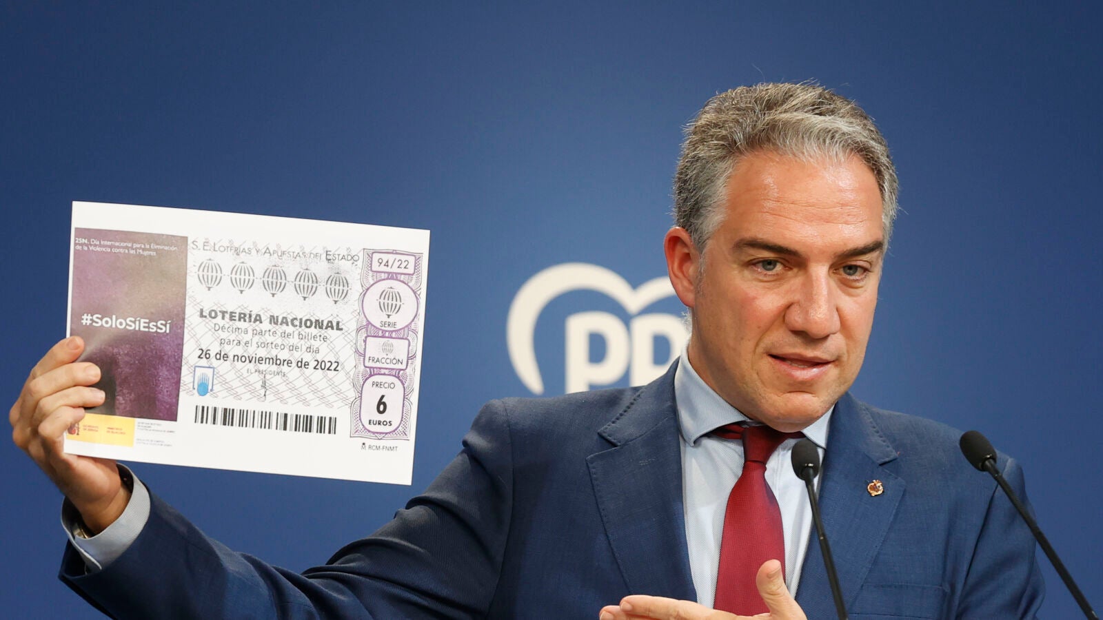 PP y Vox critican que el Gobierno haya incluido en décimos de la Lotería Nacional el hashtag #SoloSíEsSí