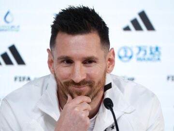 Leo Messi durante la rueda de prensa en Doha 