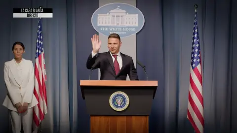 El discurso de Joaquín como presidente de los Estados Unidos desde la Casa Blanca El discurso de Joaquín como presidente de los Estados Unidos desde la Casa Blanca