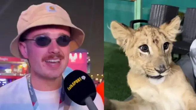 El aficionado que acab&oacute; jugando con leones en Doha
