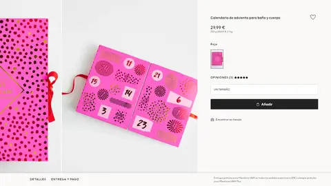 Calendario de adviento para baño y cuerpo Calendario de adviento para baño y cuerpo