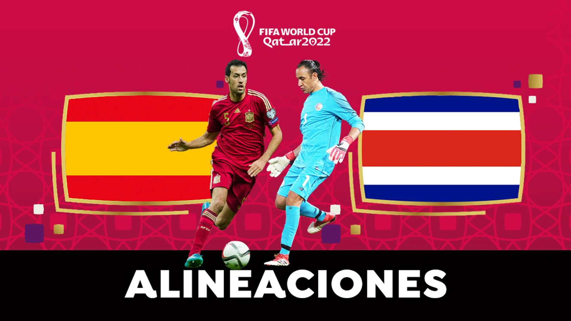 OFICIAL de España contra Costa Rica hoy en el del Grupo E del Mundial de Qatar 2022