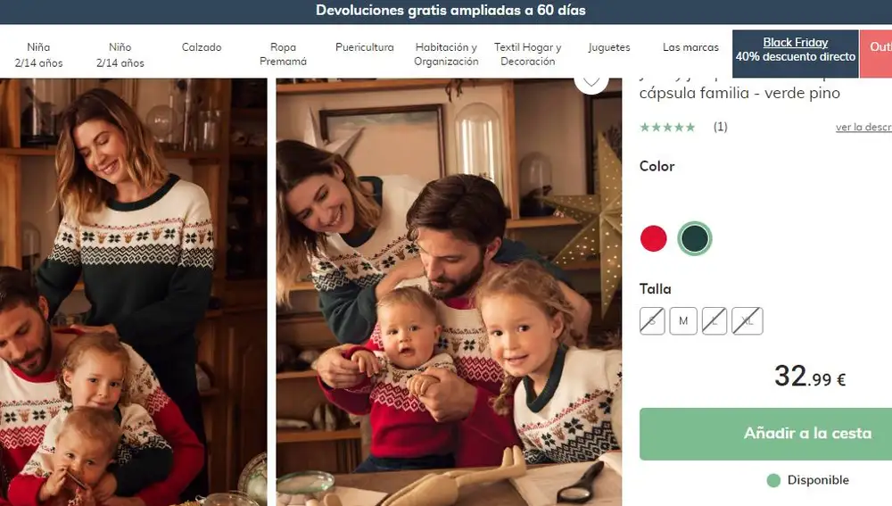 Jerséis de Navidad para toda la familia.