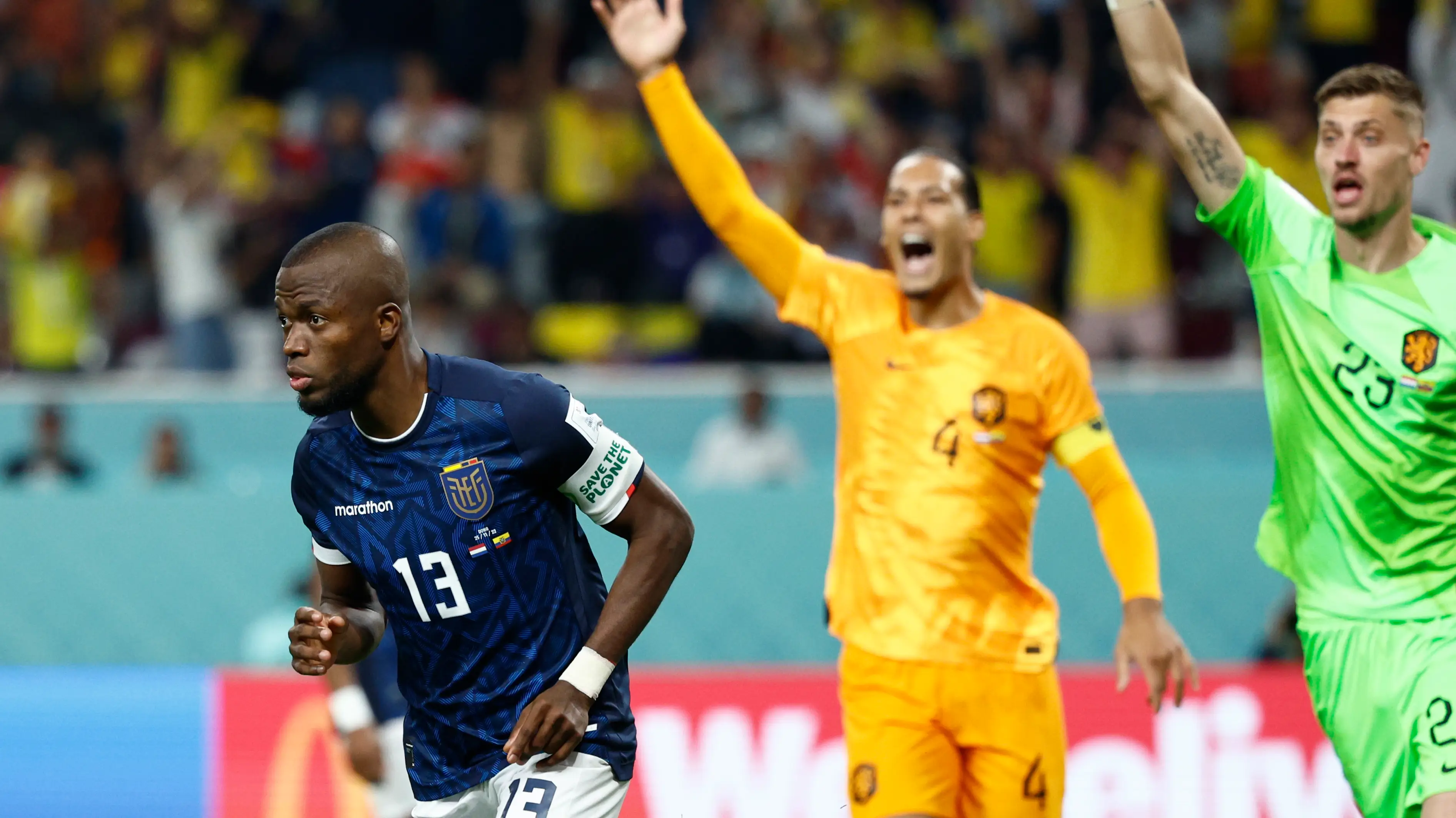 Enner Valencia celebra su gol ante Holanda Enner Valencia celebra su gol ante Holanda