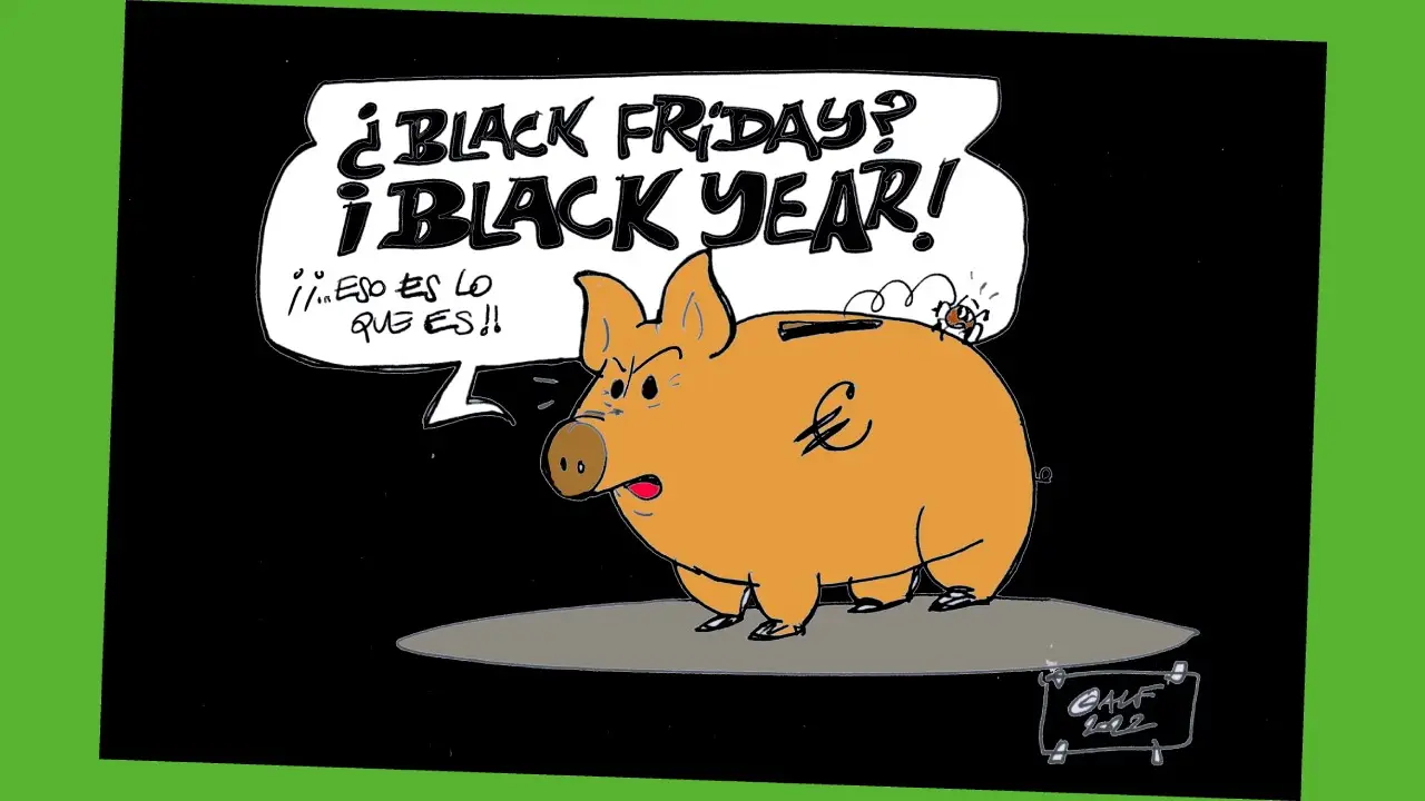 Viñeta gráfica de Alfredo Boto-Hervás sobre el Black Friday Viñeta gráfica de Alfredo Boto-Hervás sobre el Black Friday