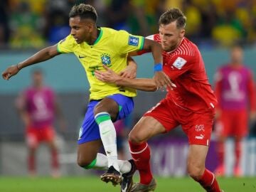 Brasil vs Suiza: Rodrygo ySilvan Widmeelr en el partido del Mundial de Qatar 2022, en directo