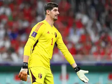 Courtois, en el partido contra Marruecos Courtois, en el partido contra Marruecos