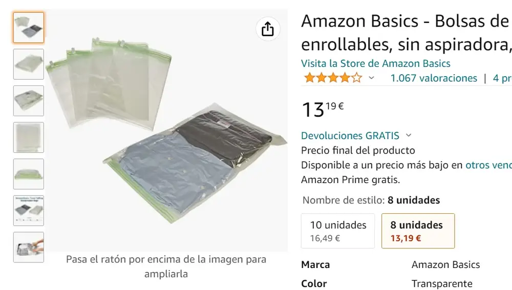 Bolsas vacío