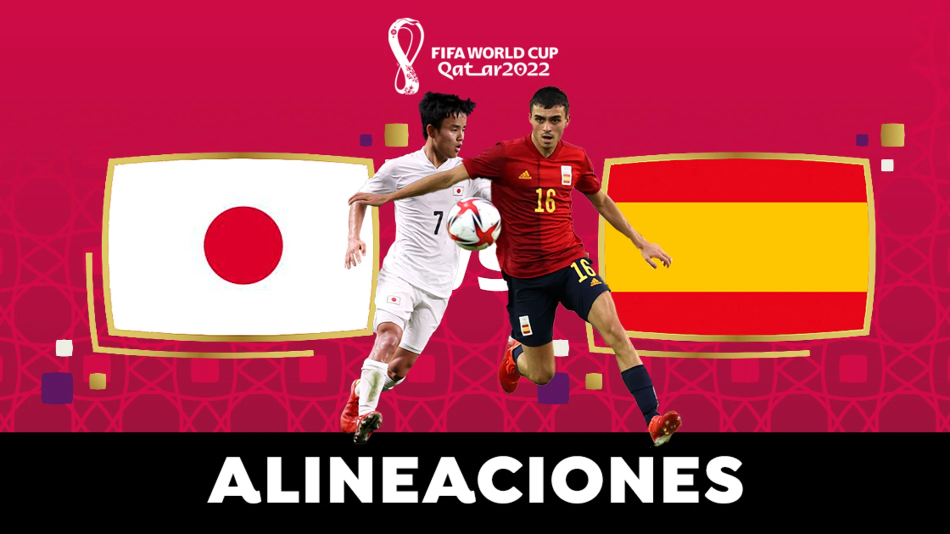 Alineación de España ante Japón en el partido del Grupo E del Mundial de Qatar