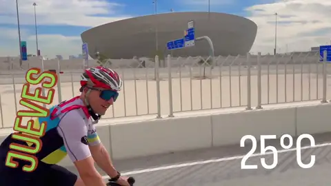 El mensaje de Luis Enrique en bici por Doha El mensaje de Luis Enrique en bici por Doha